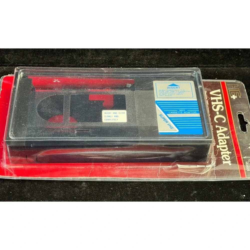 Jasco HE+ VHS-C Adapter Cassette: for VHS VCR Playback HE8625, NEW Sealed